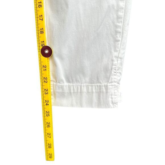 Talbots White Pockets Button Zipper Belt Loops Cropped Chinos Pants Size 4 - Picture 8 of 8